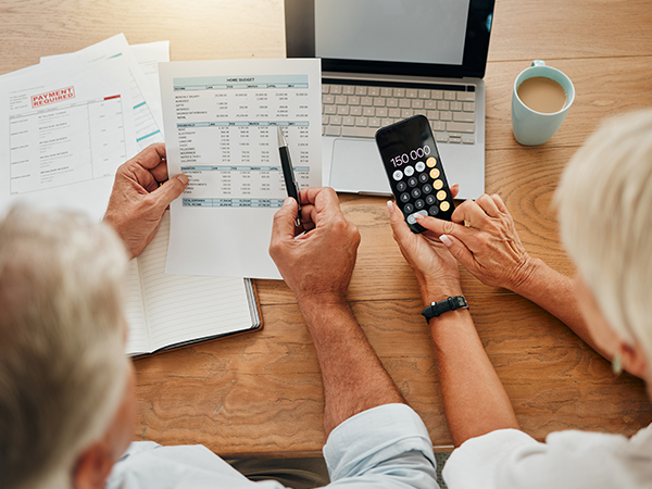 older couple going over their finances